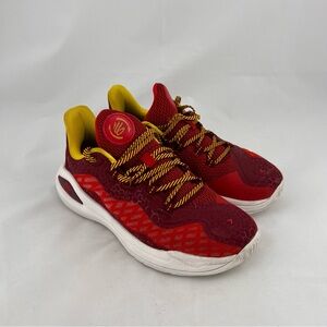 Under Armour Curry Kids Red & Yellow Athletic Sneakers